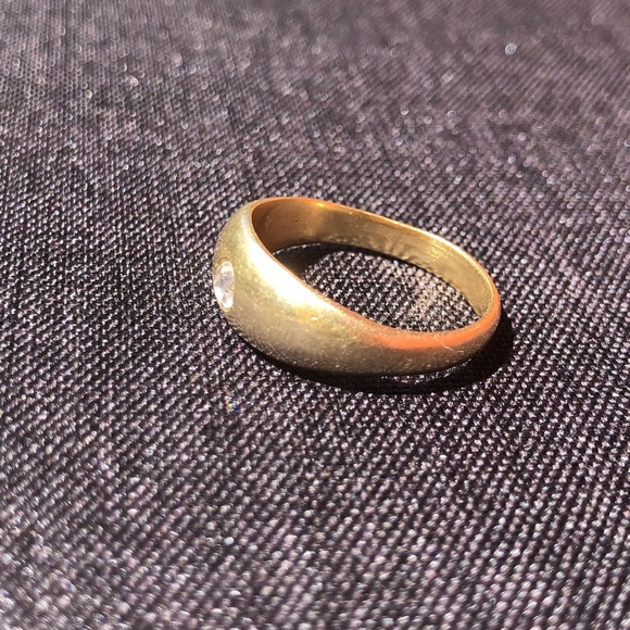 Stunning Luxury Sundance 18K Diamond and Brushed Gold Dome Ring - Picture 3 of 10